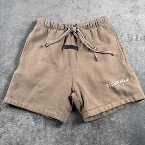 Essentials Fear Of God Shorts Mens Size XS Brown 5" Drawstrings Sweat